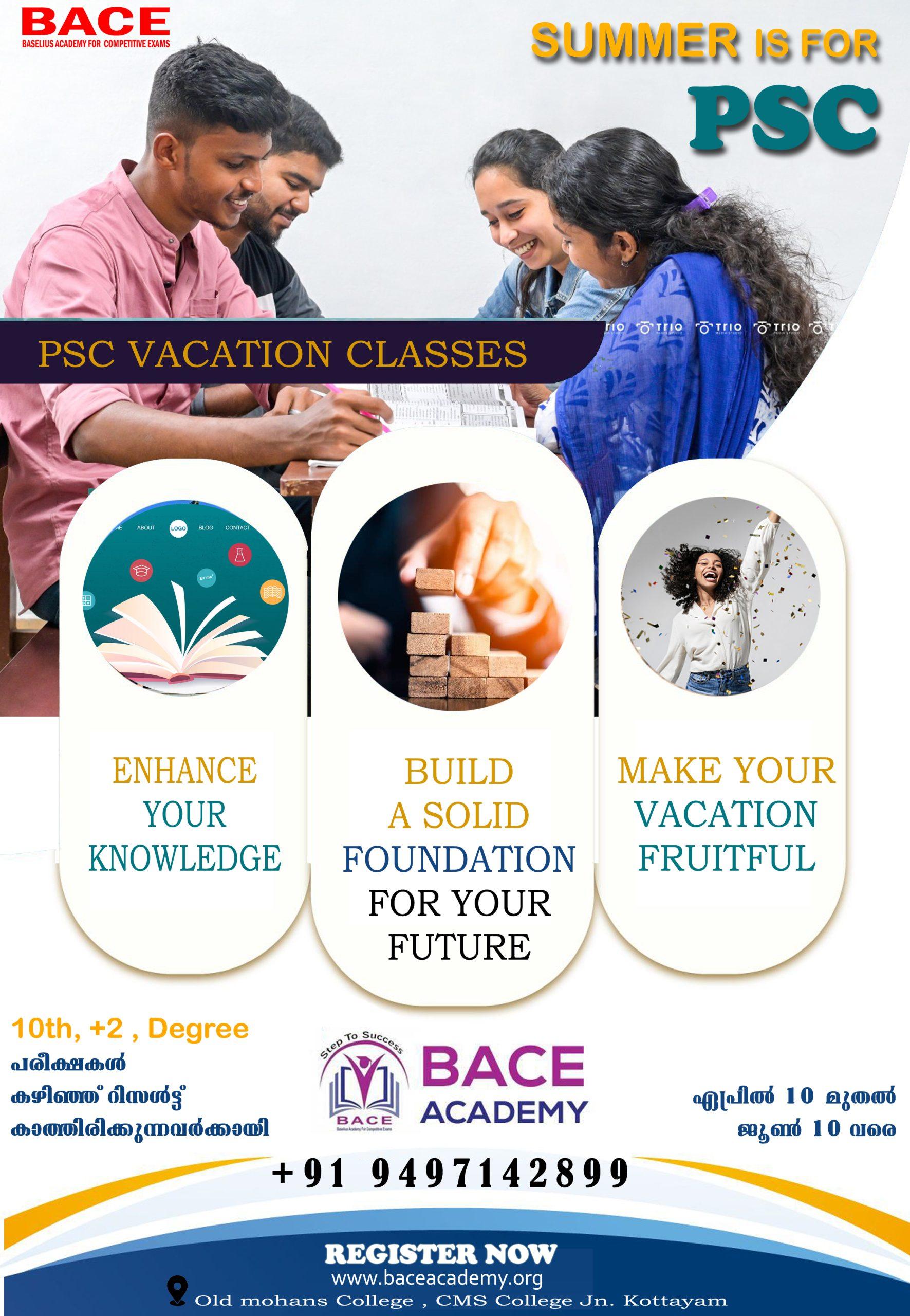 PSC vacation classes Bace Academy